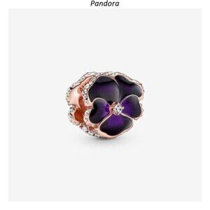 Pandora Deep Purple Pansy Flower Charm